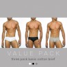 UN184P THREE PACK BASIC COTTON BRIEF
