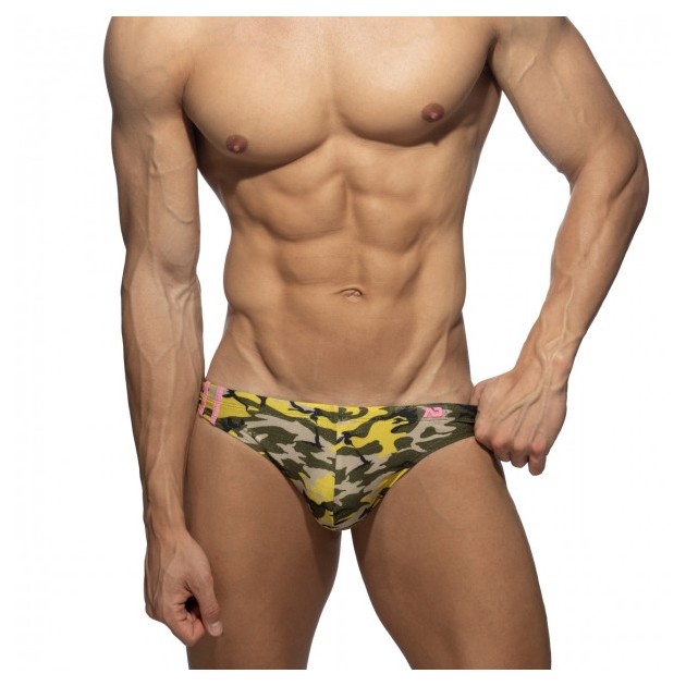 BRIGHT CAMO SWIM BRIEF ADS371