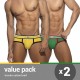 TRI-COLOUR 2 PACK COTTON BRIEF AD2295P